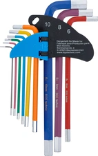 Vinkelnyckel-sats | Multicolour | Inre sexkant 1,5 - 10 mm | 9 delar