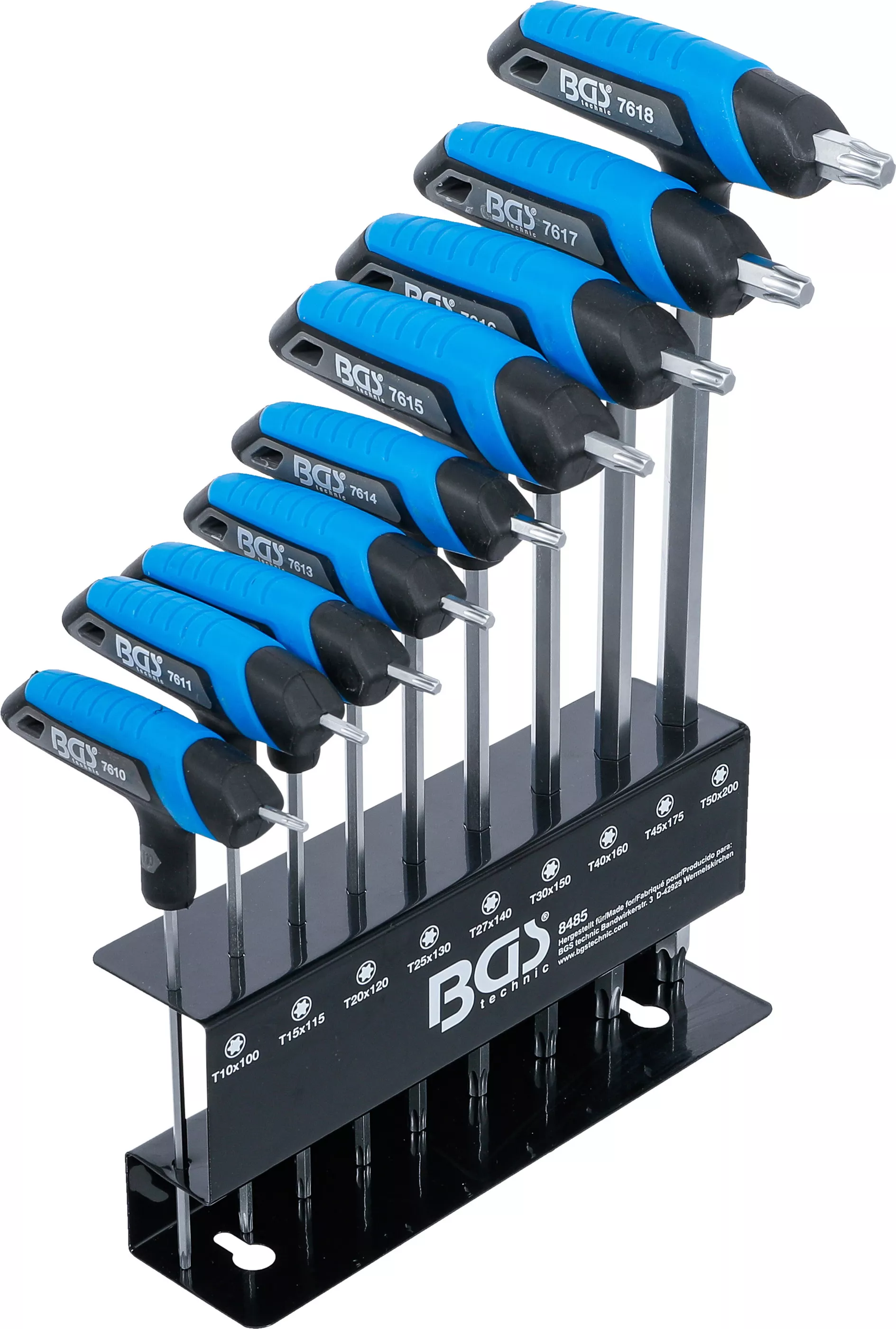 T-handtag-Nyckel-sats | T-Profil (för Torx) T10 - T50 | 9 delar