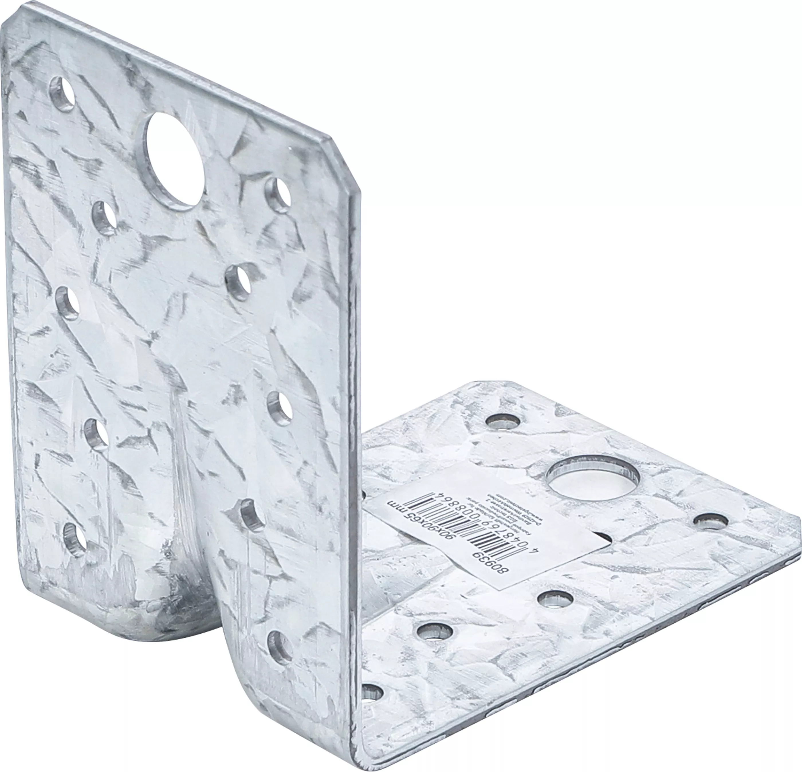 Vinkelbeslag | Med förstärkning | 90 x 90 x 65 x 2,5 mm