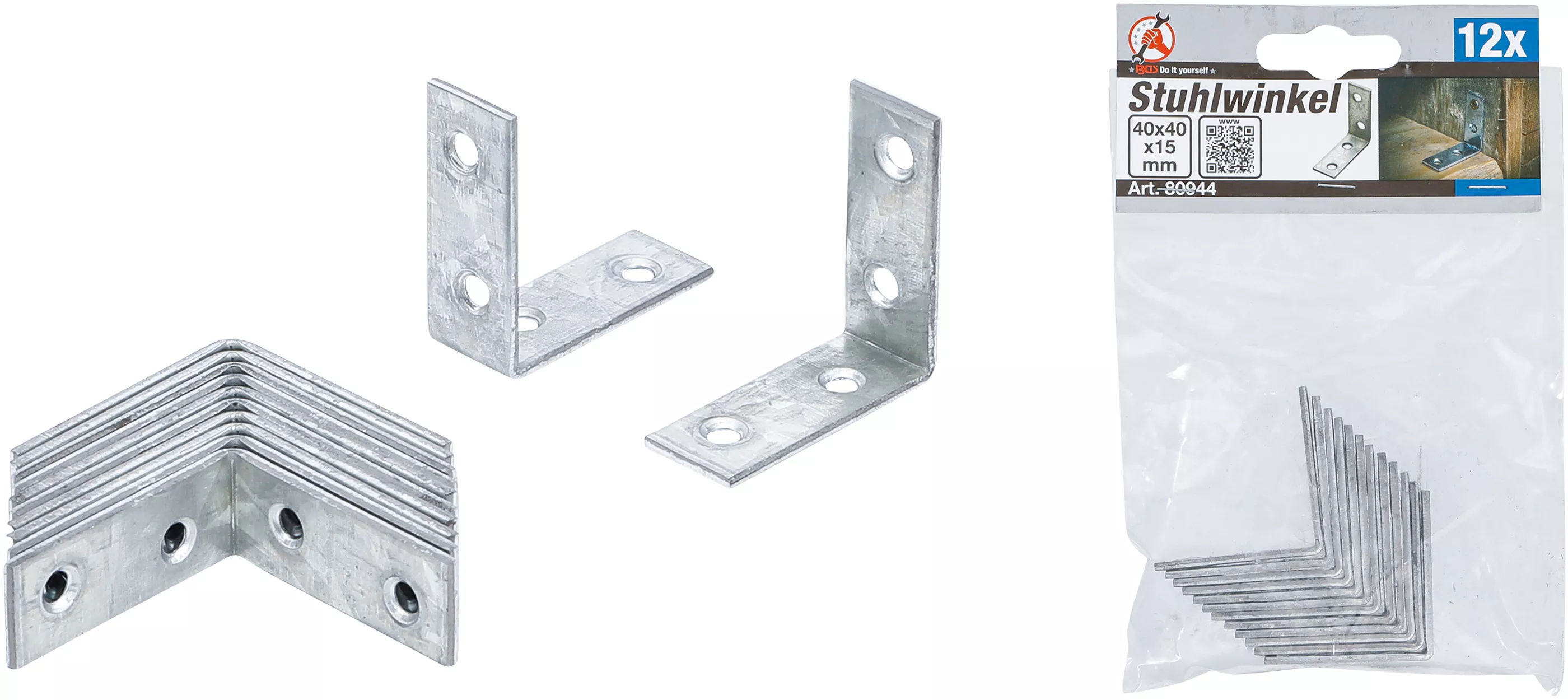 Vinkelbeslag | 40 x 40 x 15 mm | 12 delar