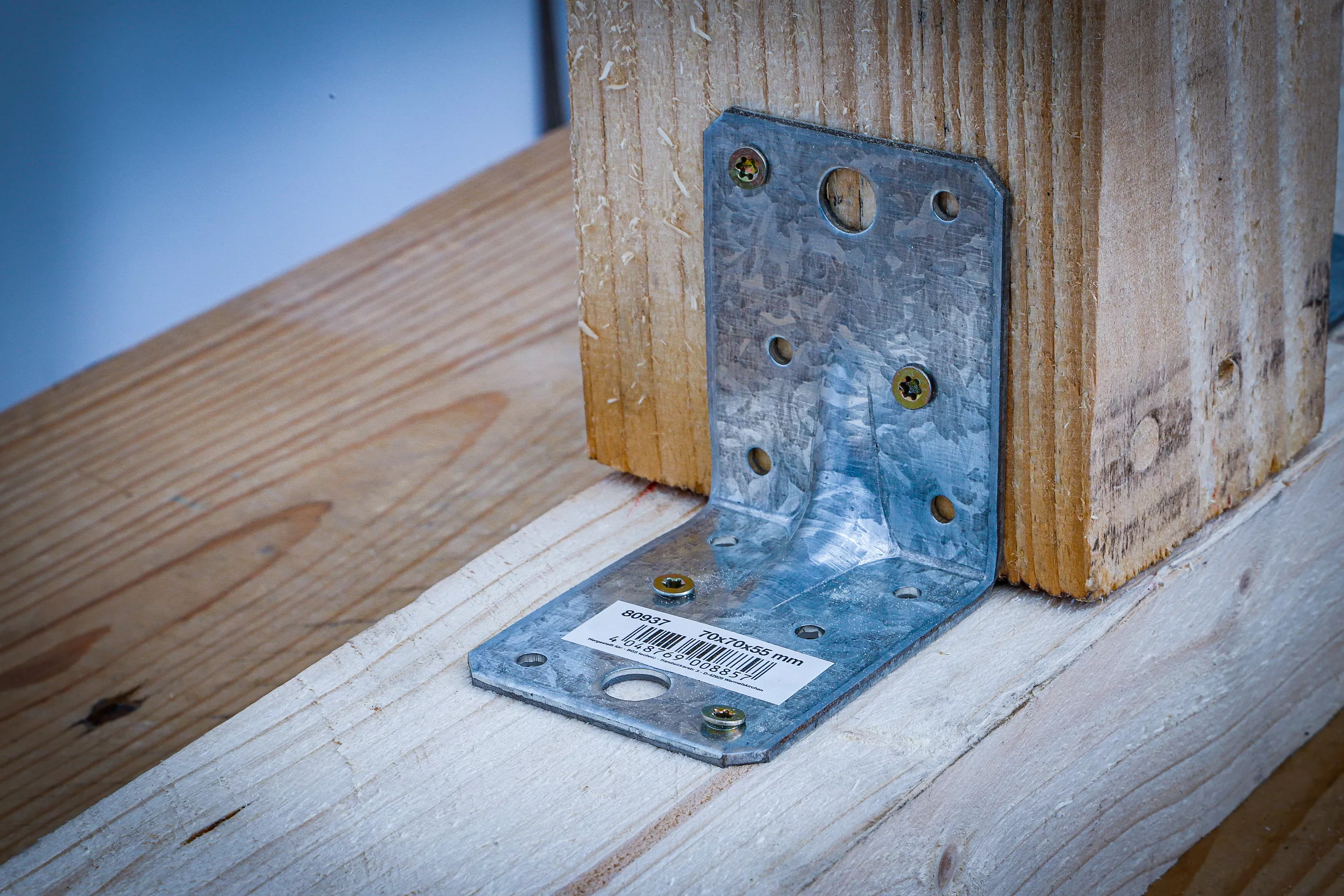 Vinkelbeslag | Med förstärkning | 70 x 70 x 55 x 2,5 mm | Sparförpackning | 25 st.