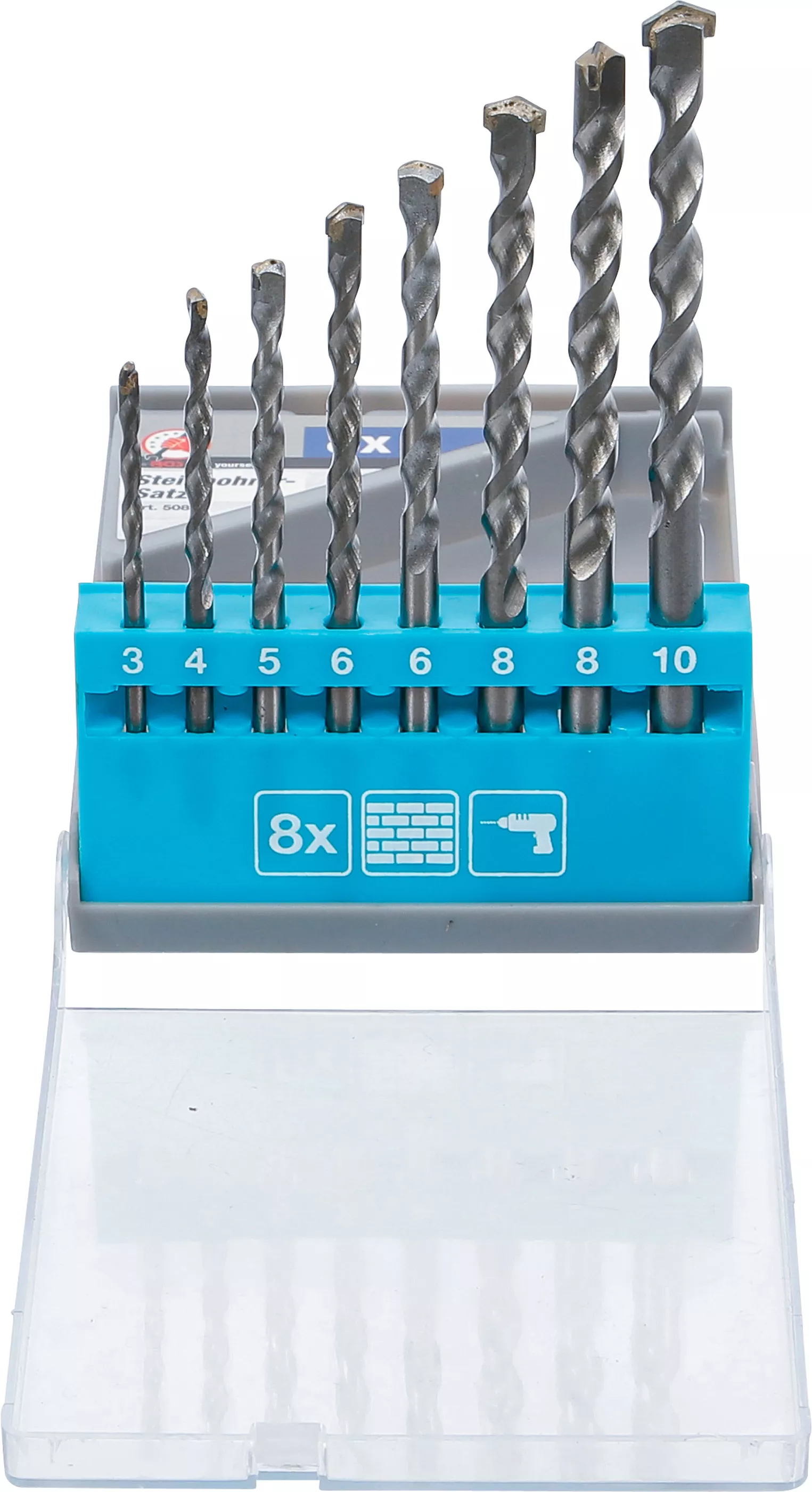 Stenborr-sats | 3 - 10 mm | 8 delar