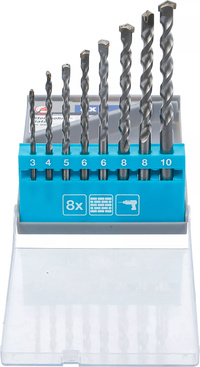 Stenborr-sats | 3 - 10 mm | 8 delar