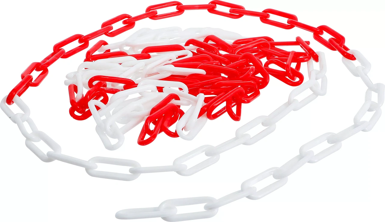 Avspärrningskedja | Röd-vit | Plast | 5 m