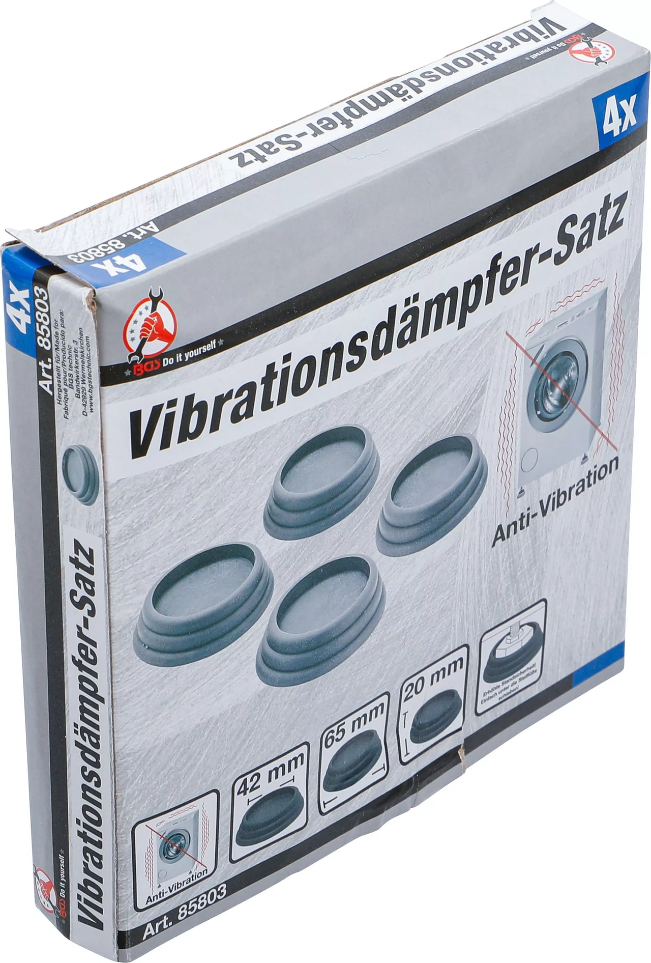 Vibrationsdämpare-sats | Ø 65 x 20 mm | 4 delar