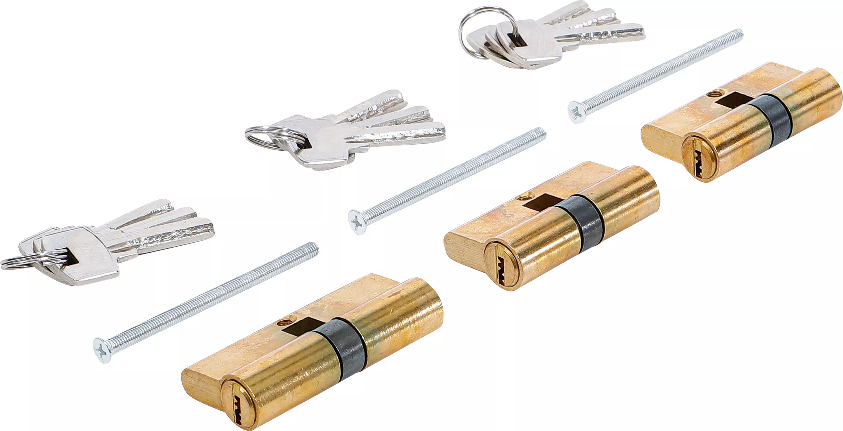 Mässing-Låscylinder-sats | Lika låsning | 15 delar