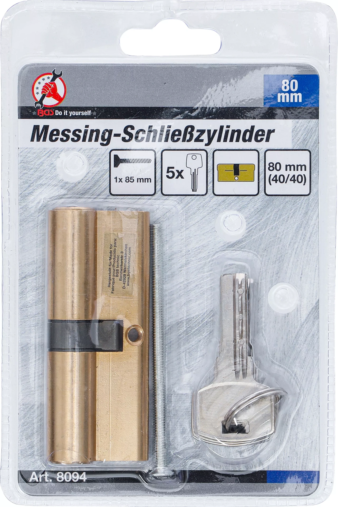 Mässing-Låscylinder | 80 mm