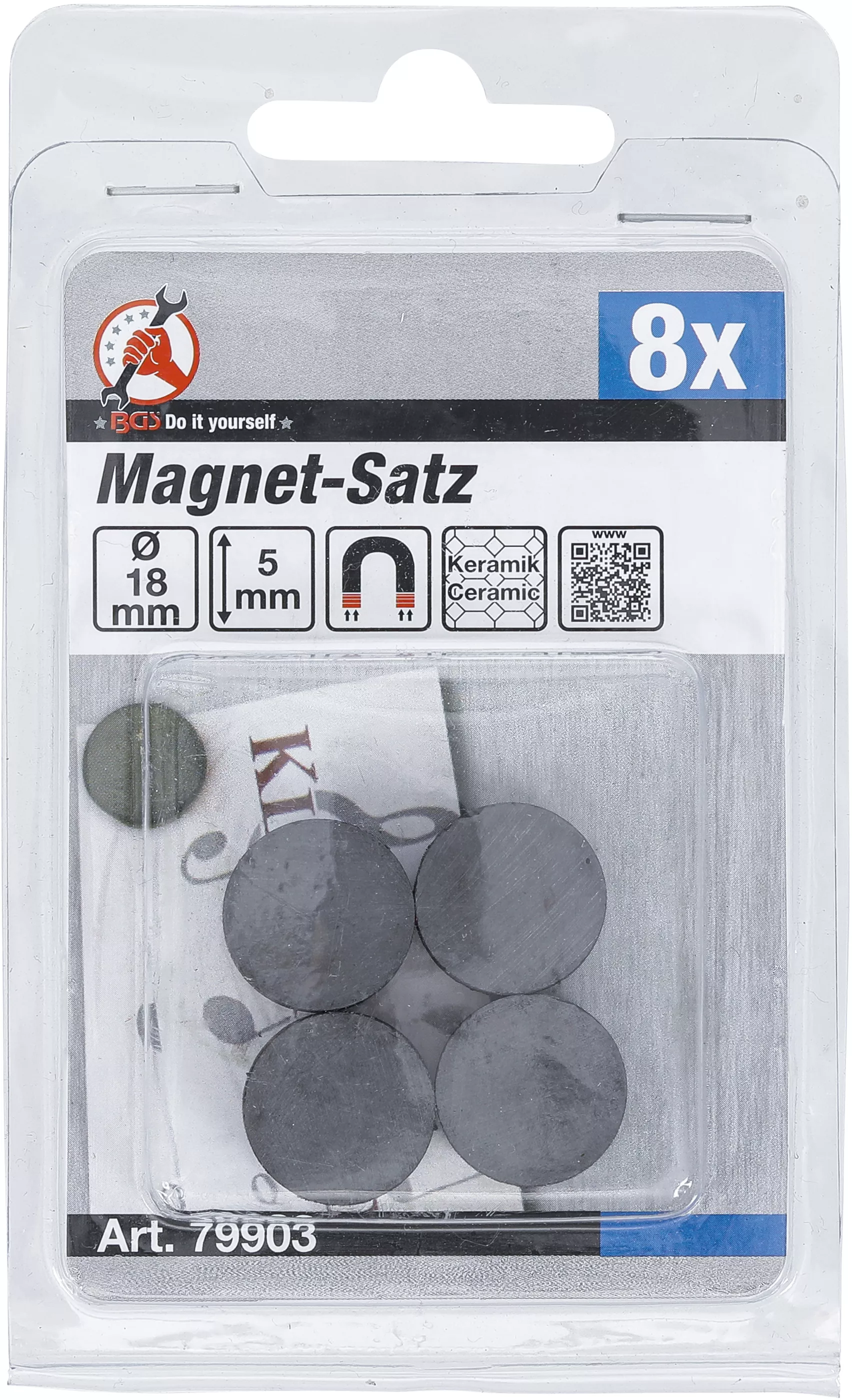 Magnet-sats | Keramik | Ø 18 mm | 8 delar