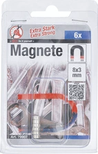 Magnet-sats | extra kraftig | Ø 8 mm | 6 delar