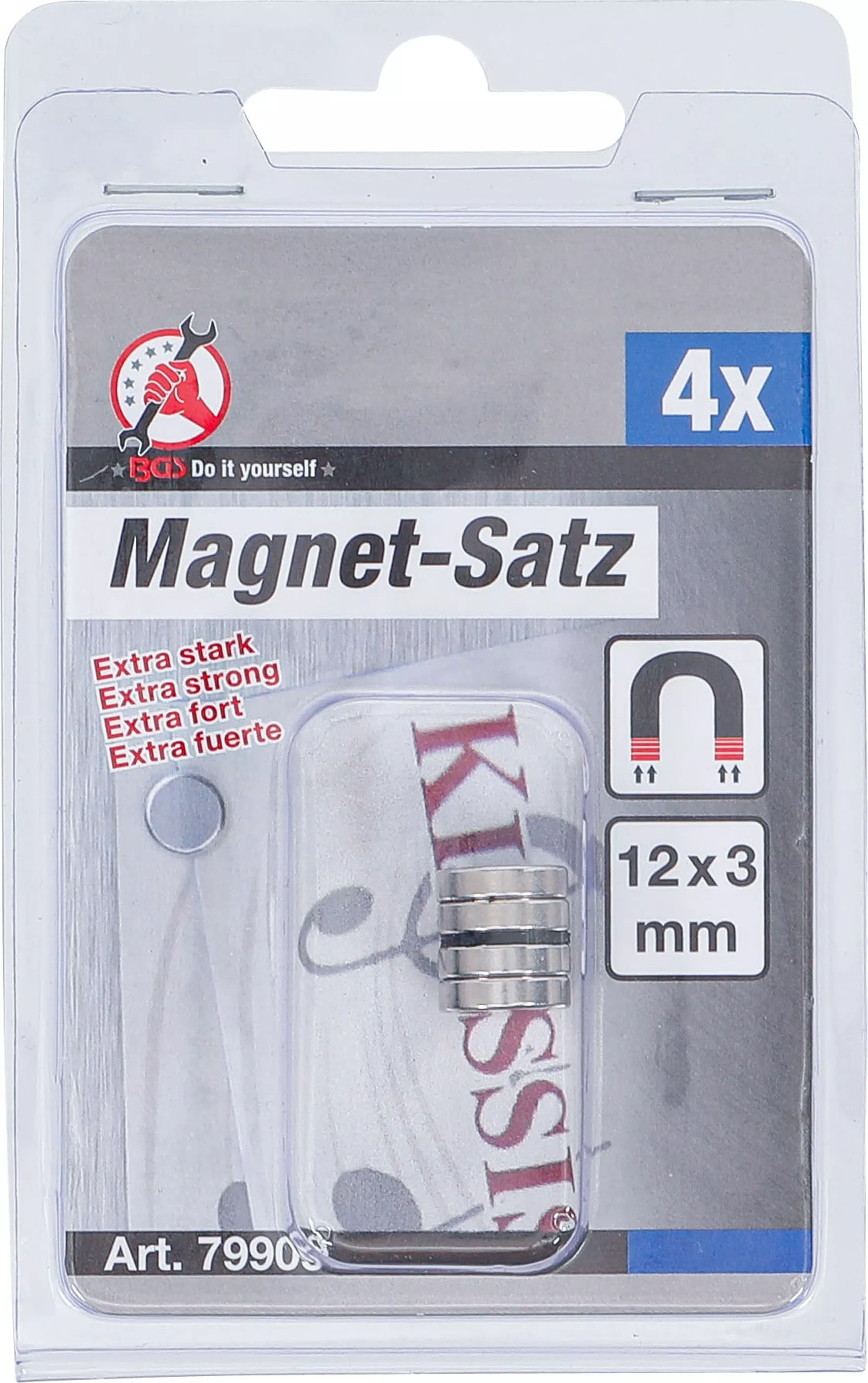 Magnet-sats | extra kraftig | Ø 12 mm | 4 delar