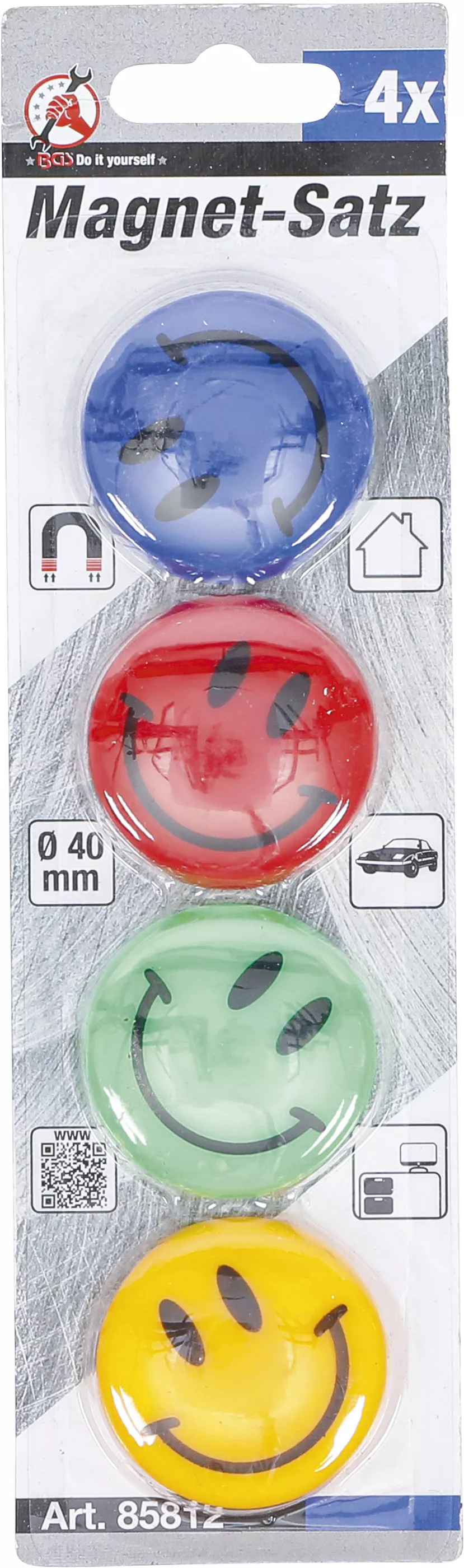 Magnet-sats | "Smile" | Ø 40 mm | 4 delar