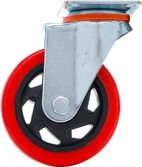 Länkhjul | PU-bana | röd/svart | Ø 100 mm