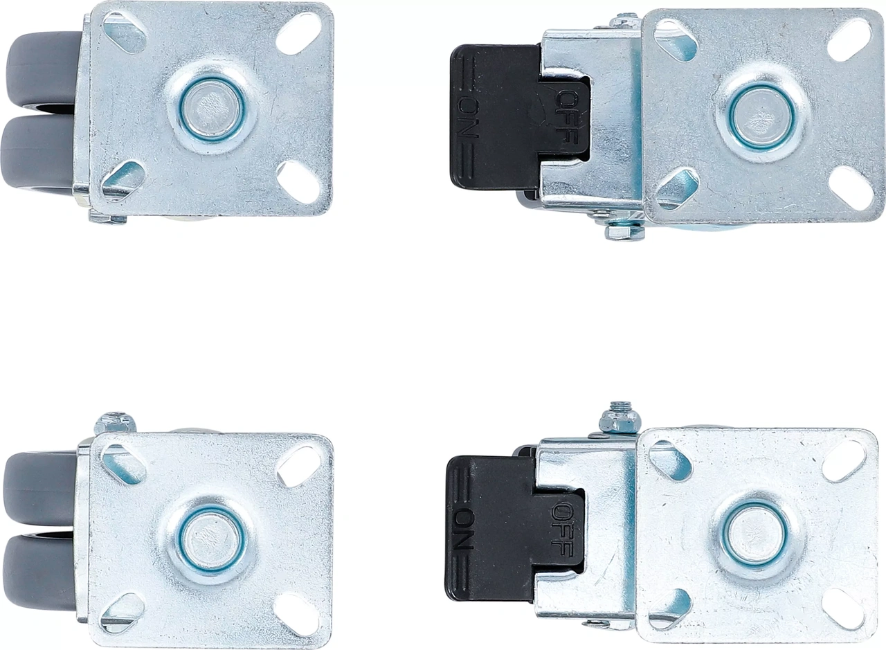 Dubbel-länkhjul-sats | TPR, PP-bana | för strandkorgar / pallmöbler | Ø 75 mm | 4 delar