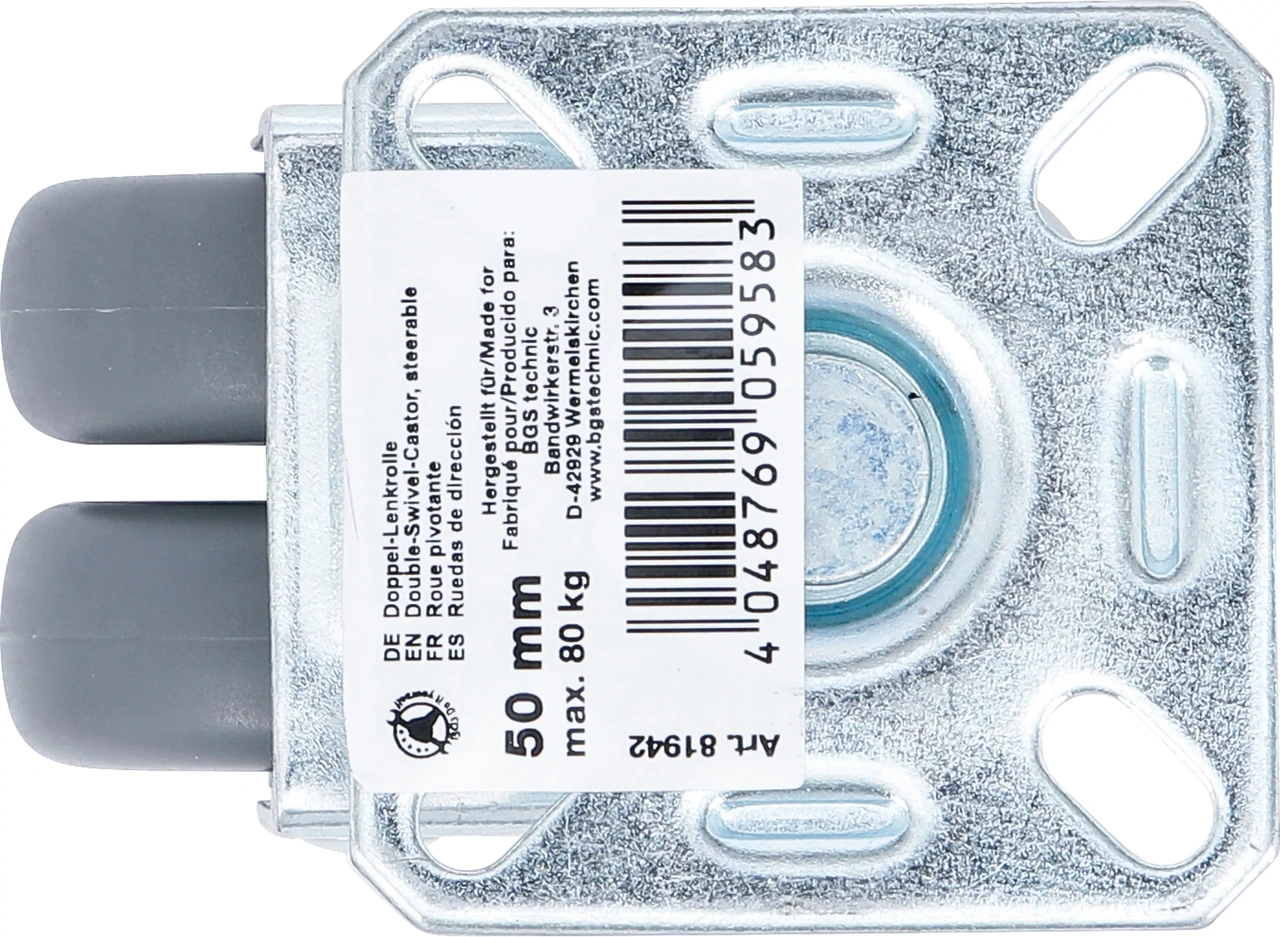 Länkhjul dubbel | TPR, PP-bana | Ø 50 mm