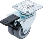 Länkhjul dubbel | TPR, PP-bana | med broms | Ø 50 mm