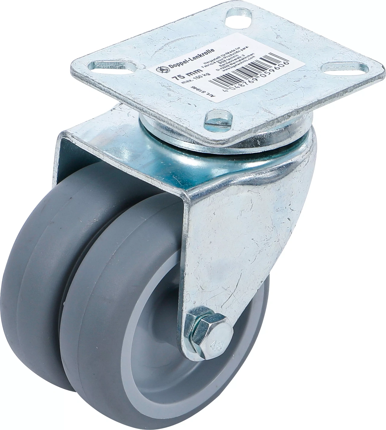 Länkhjul dubbel | TPR, PP-bana | Ø 75 mm