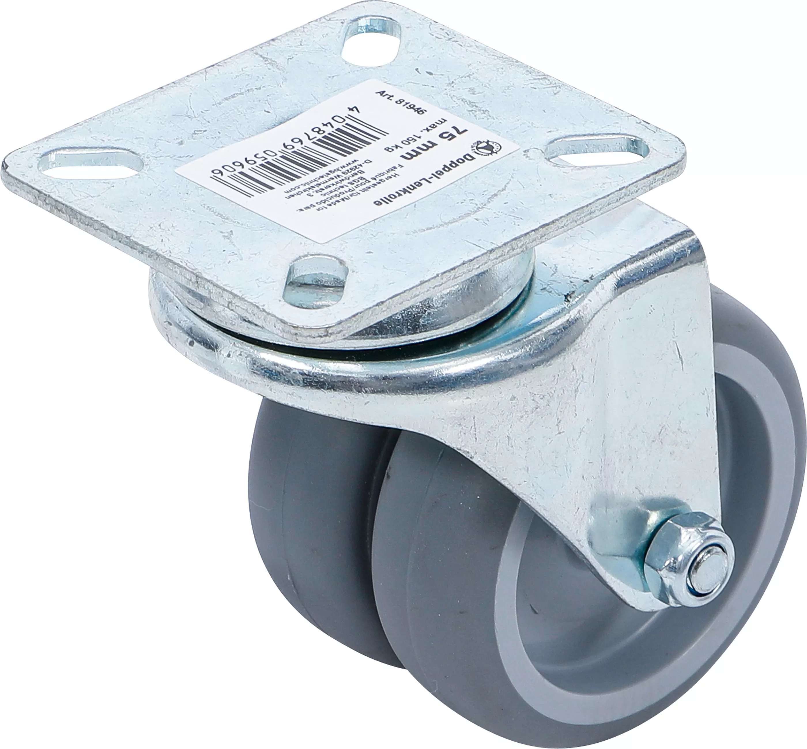 Länkhjul dubbel | TPR, PP-bana | Ø 75 mm