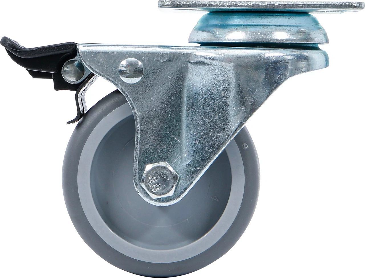 Länkhjul dubbel | TPR, PP-bana | med broms | Ø 75 mm