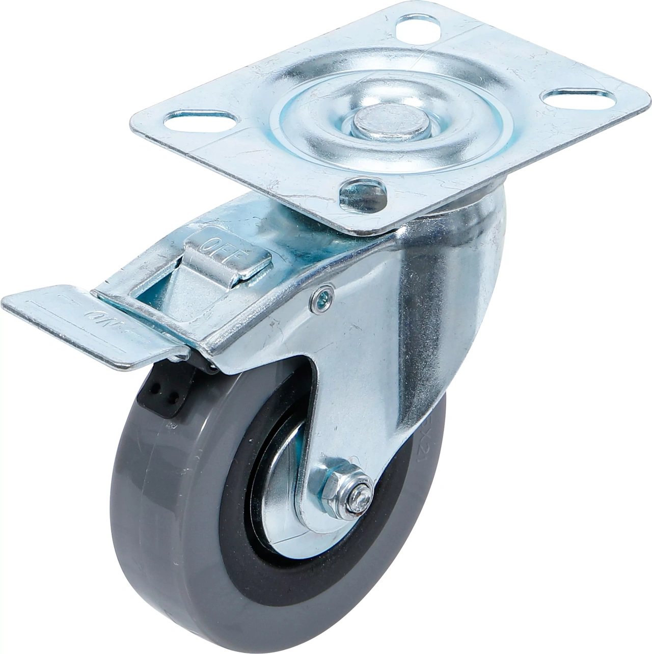 Länkhjul med broms | PVC-bana | med skruvsockel | Ø 75 mm