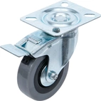 Länkhjul med broms | PVC-bana | med skruvsockel | Ø 75 mm