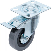 Länkhjul med broms | PVC-bana | med skruvsockel | Ø 75 mm