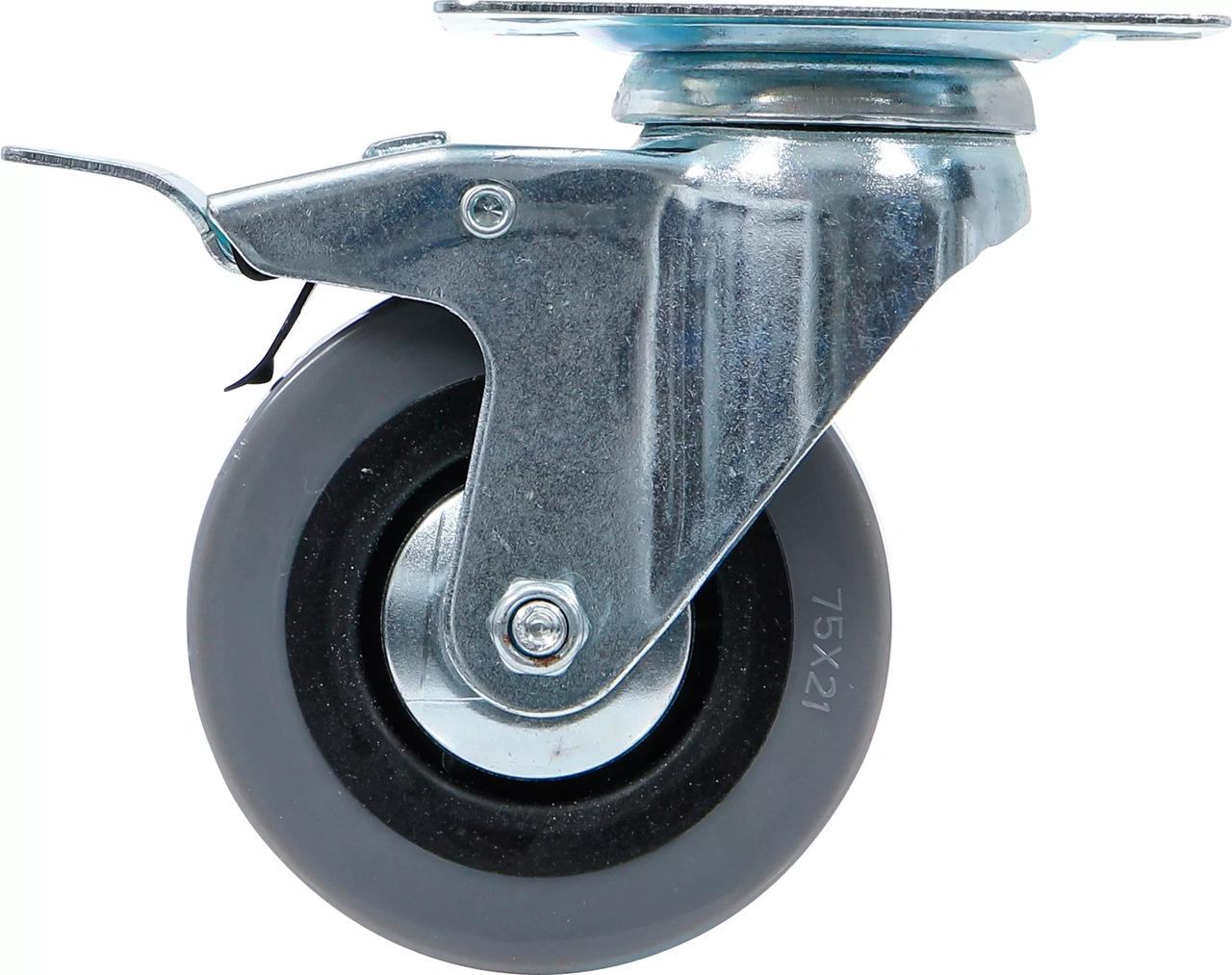 Länkhjul med broms | PVC-bana | med skruvsockel | Ø 75 mm