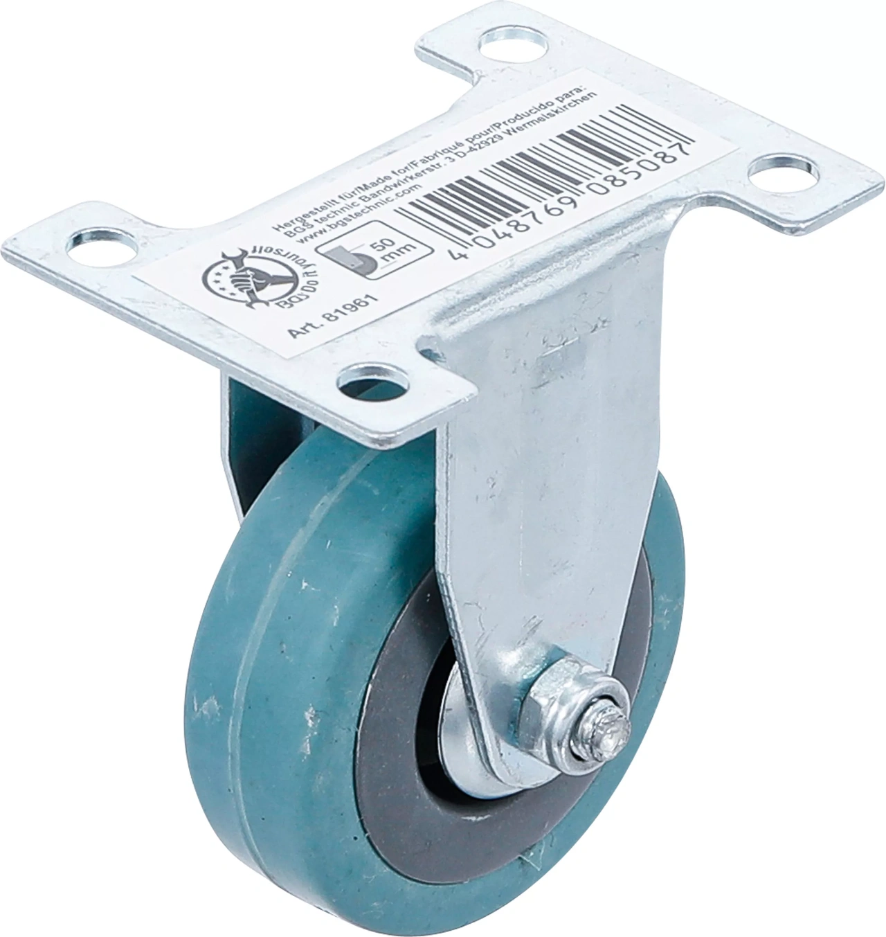 Fast hjul | Gummi | med skruvsockel | Ø 50 mm