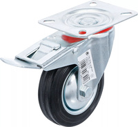 Länkhjul med broms | SBR-bana | med skruvsockel | Ø 100 mm