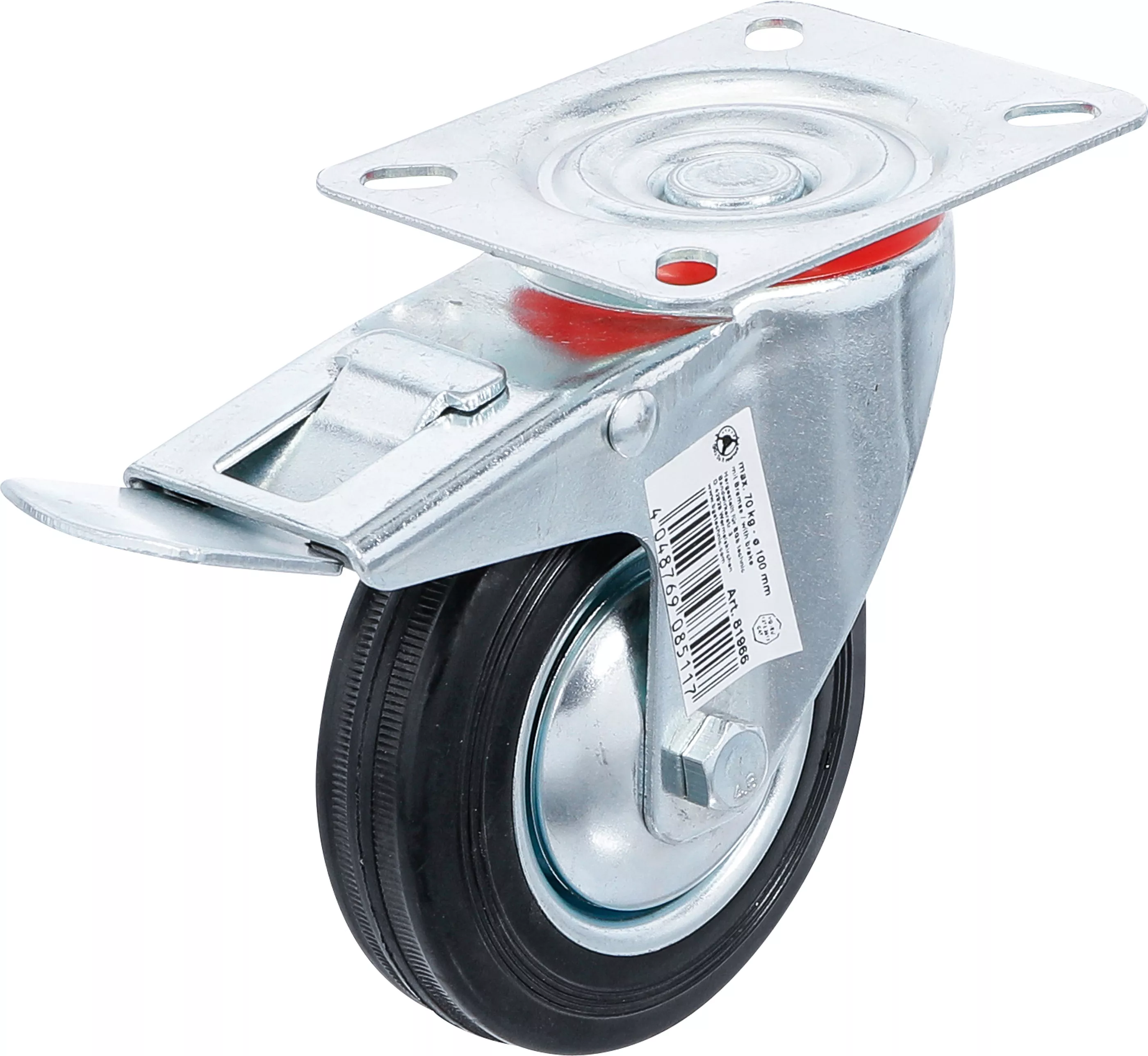 Länkhjul med broms | SBR-bana | med skruvsockel | Ø 100 mm