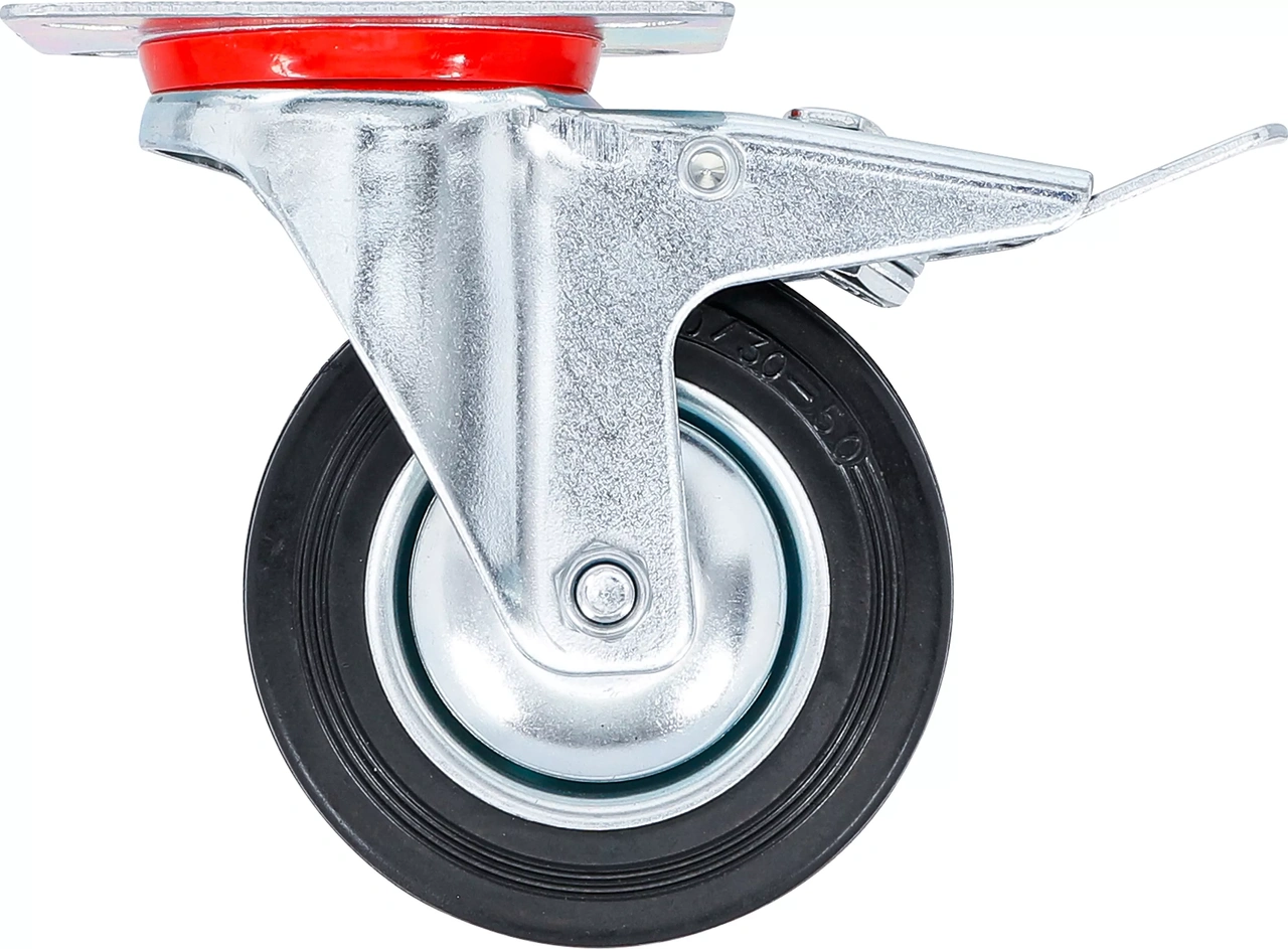 Länkhjul med broms | SBR-bana | med skruvsockel | Ø 100 mm