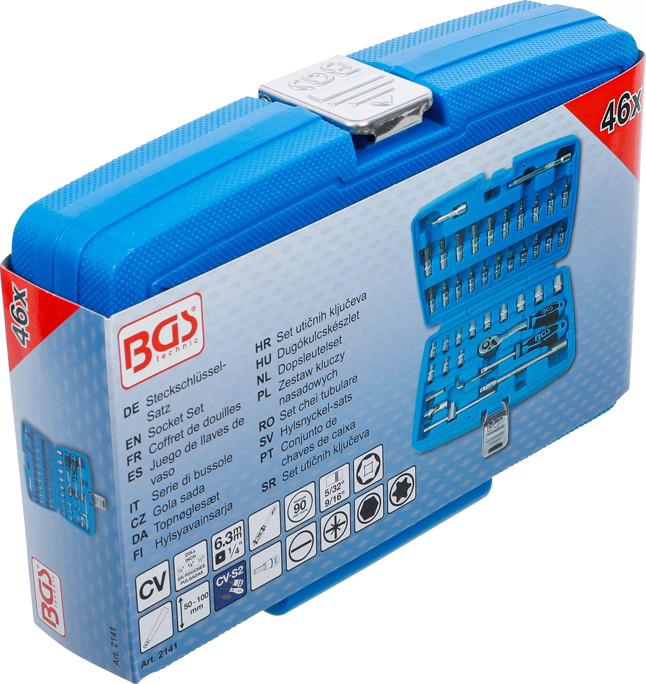 Hylsnyckelsats 1/4" Tum 46 delar