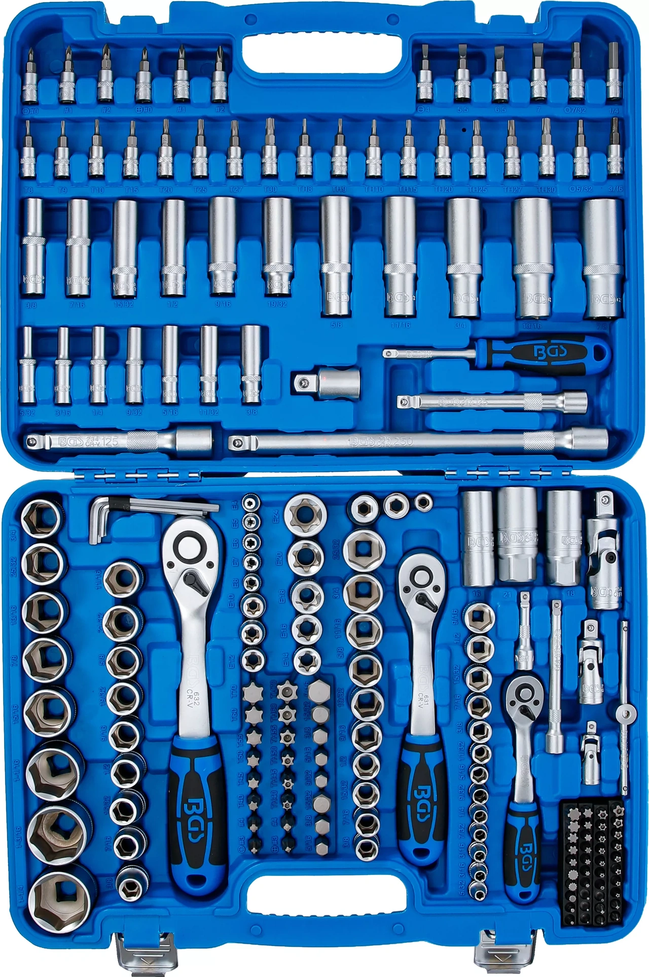 Hylsnyckelsats 1/4" + 3/8" + 1/2" Tum 192-delar