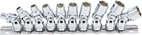 Hylssats 1/4" med led 10-delar 5-13mm 6-kant