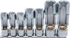 Hylssats 3/8" med slitsade hylsor 10-19 mm 7-delar