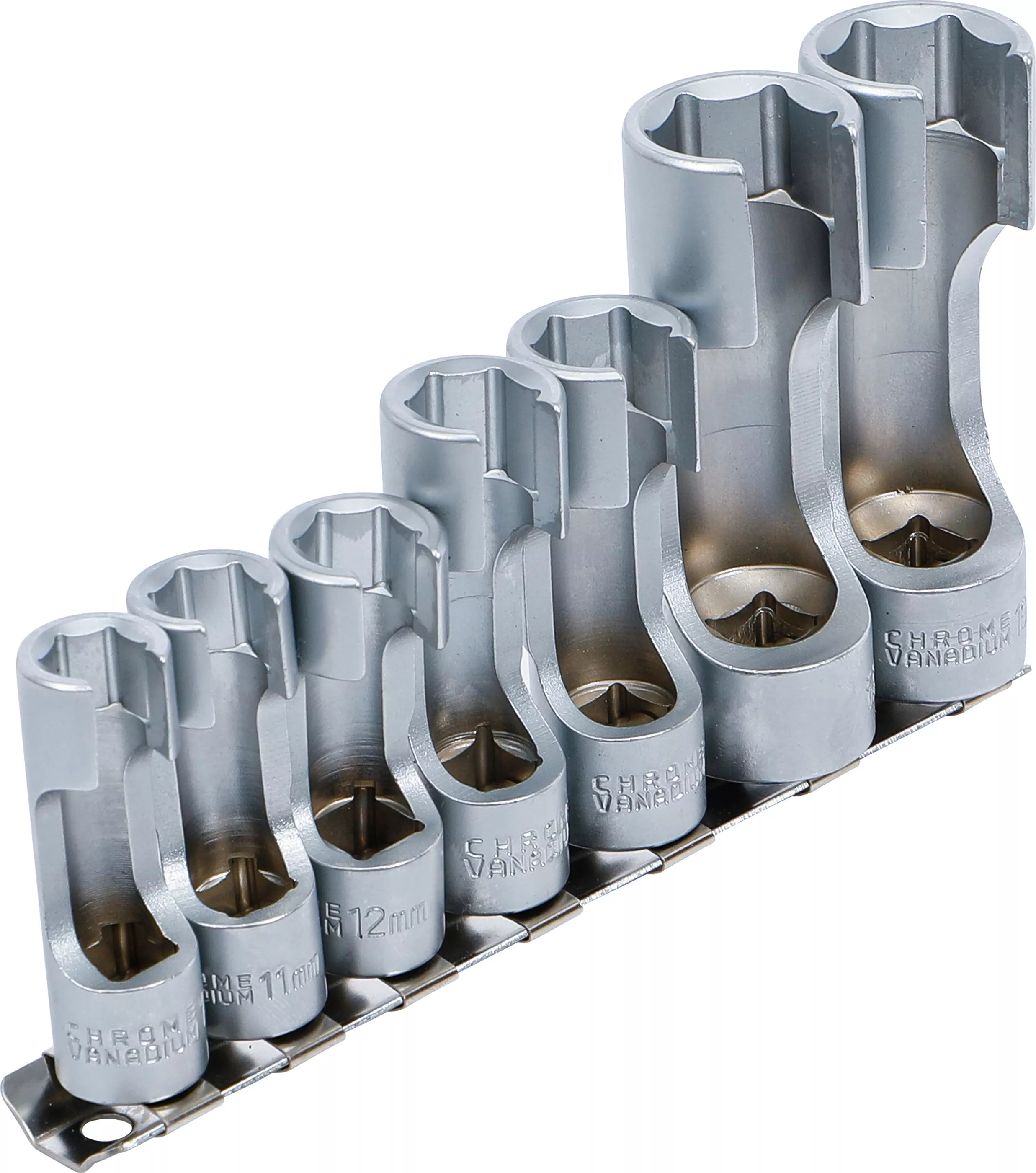 Hylssats 3/8" med slitsade hylsor 10-19 mm 7-delar