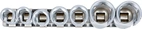 Hylssats 3/8" med slitsade hylsor 10-19 mm 7-delar