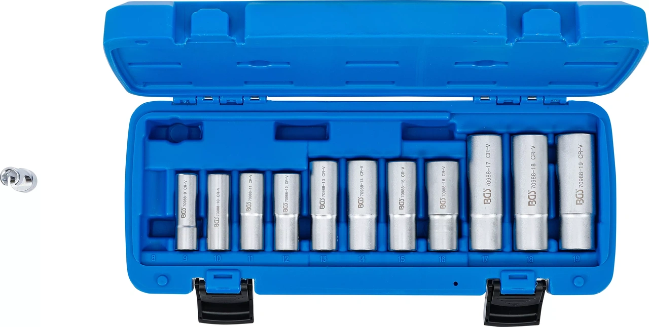 Special-Hylsa-sats, slitsad | 10 mm (3/8") | 8 - 19 mm | 12 delar