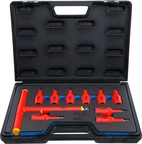 VDE-Bit-Insats-sats | anslutningsfyrkant 12,5 mm (1/2") | T-Profil (för Torx) T20 - T55 | 10 delar