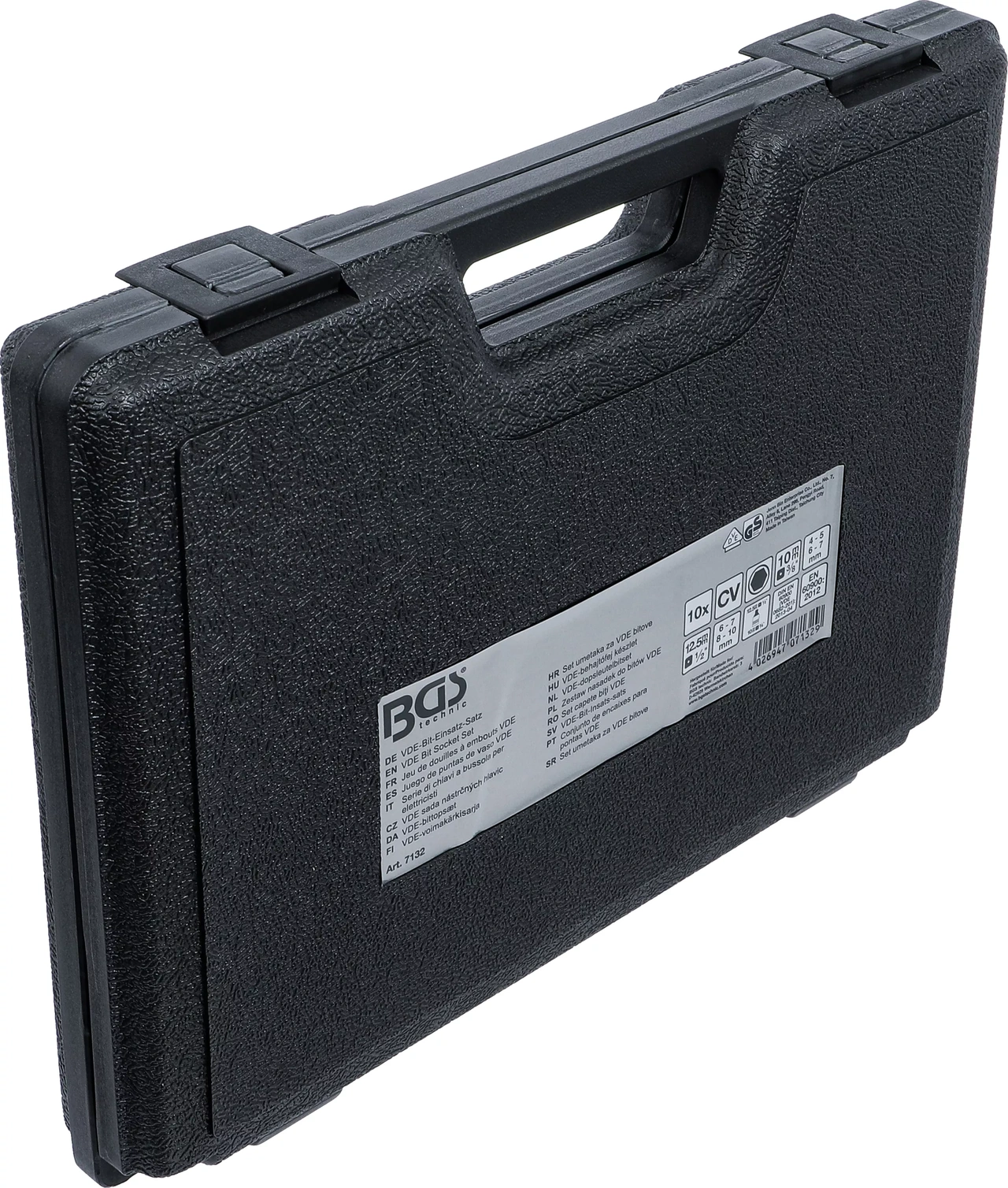 VDE-Bit-Insats-sats | anslutningsfyrkant 10 mm (3/8")/12,5 mm (1/2") | Inre sexkant 4 - 10 mm | 10 delar