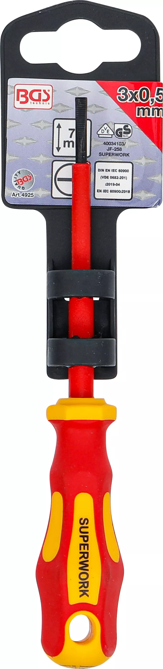 VDE-Skruvmejsel | Spår 3 mm | Klinglängd 75 mm