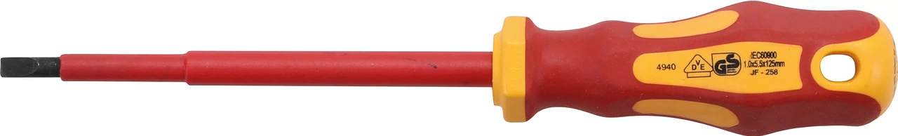 VDE-Skruvmejsel | Spår 5,5 mm | Klinglängd 125 mm