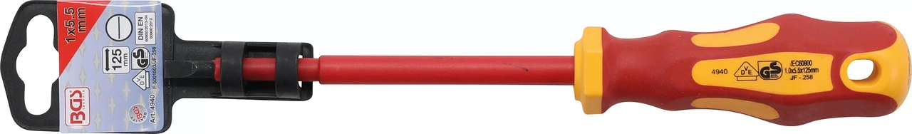 VDE-Skruvmejsel | Spår 5,5 mm | Klinglängd 125 mm