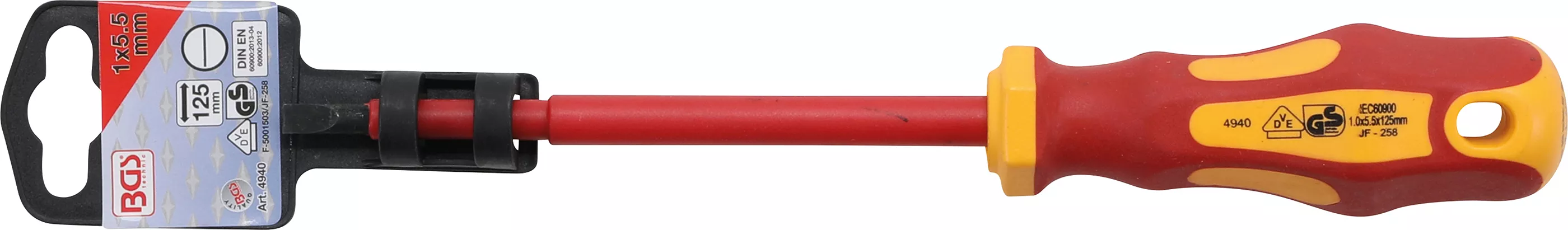 VDE-Skruvmejsel | Spår 5,5 mm | Klinglängd 125 mm