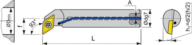 Skärhållare 93° med IK A10H SDUCL 07
