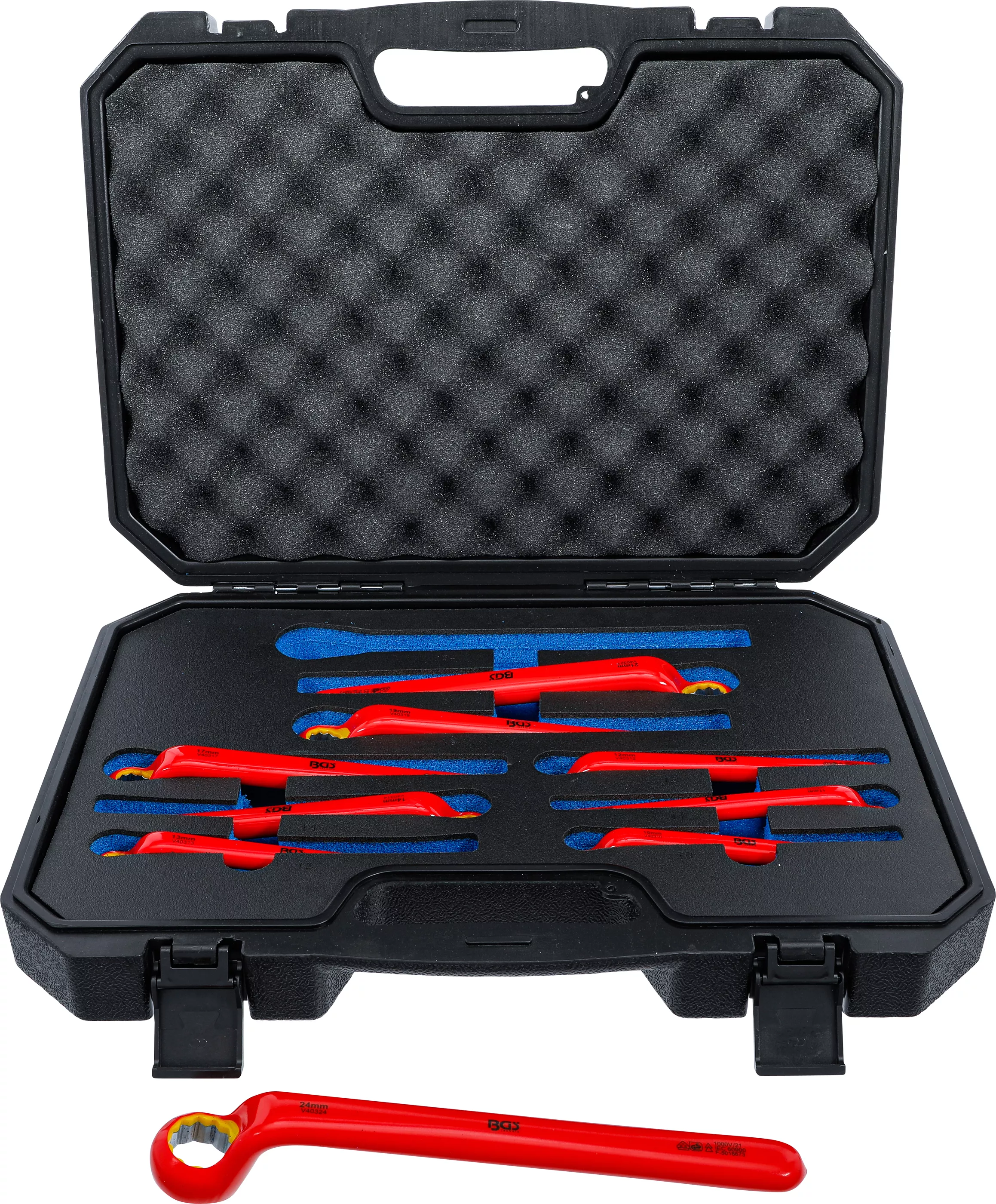 VDE-ringnyckel-sats | Djupt bockad | 10-24 mm | 9 delar