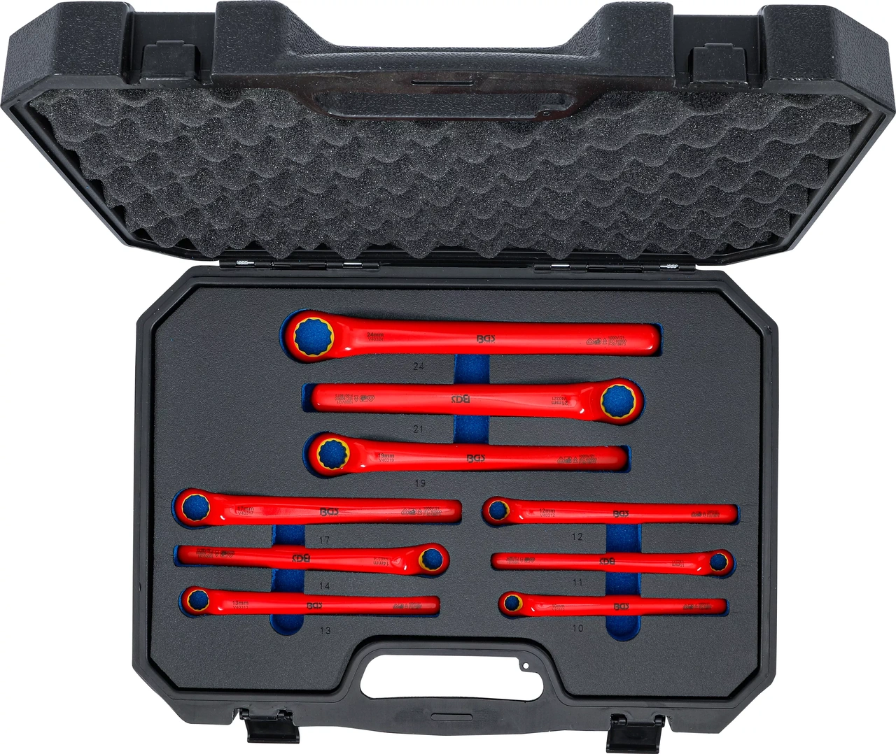 VDE-ringnyckel-sats | Djupt bockad | 10-24 mm | 9 delar