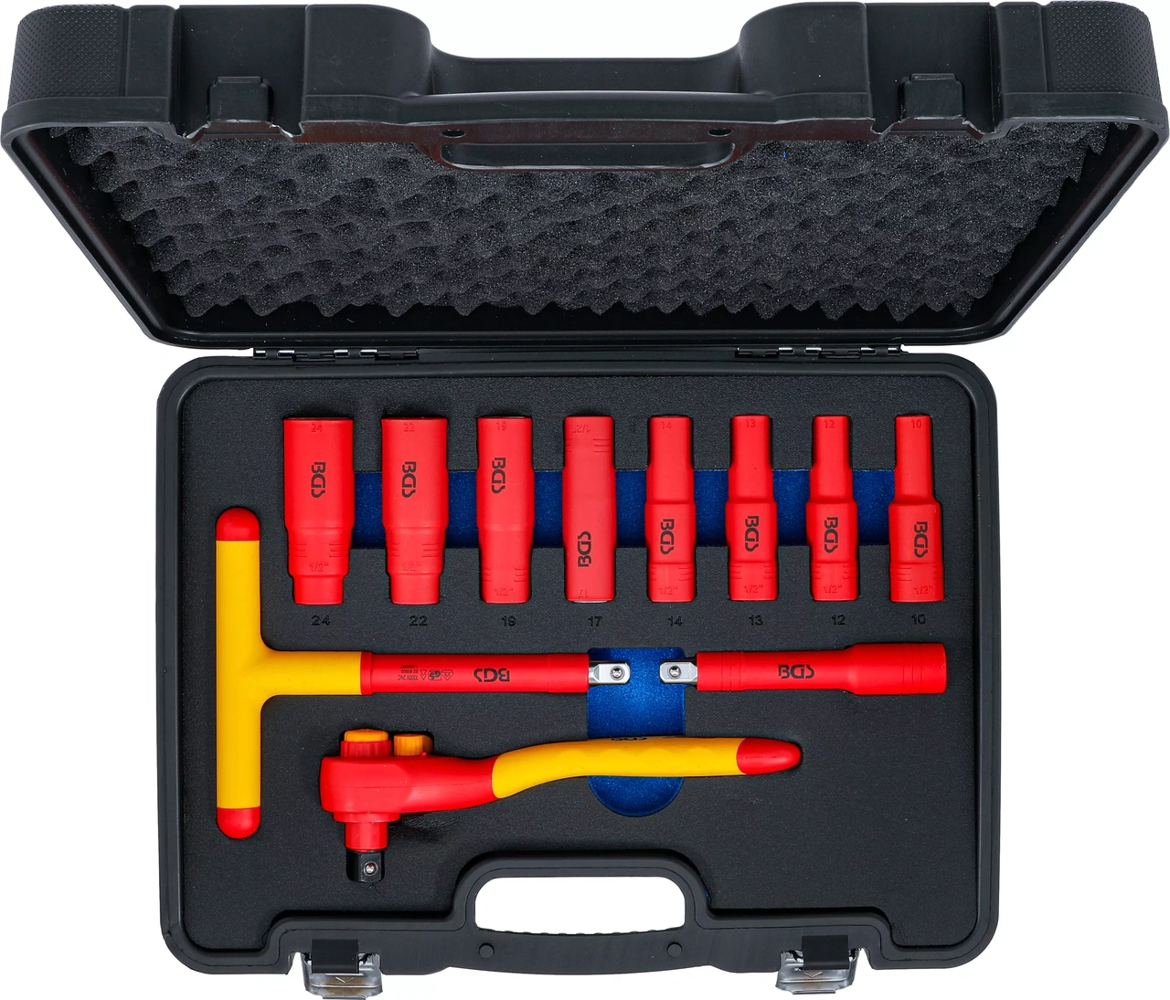 VDE-Hylsnyckel-sats | anslutning 12,5 mm (1/2") | 10-24 mm | 11 delar