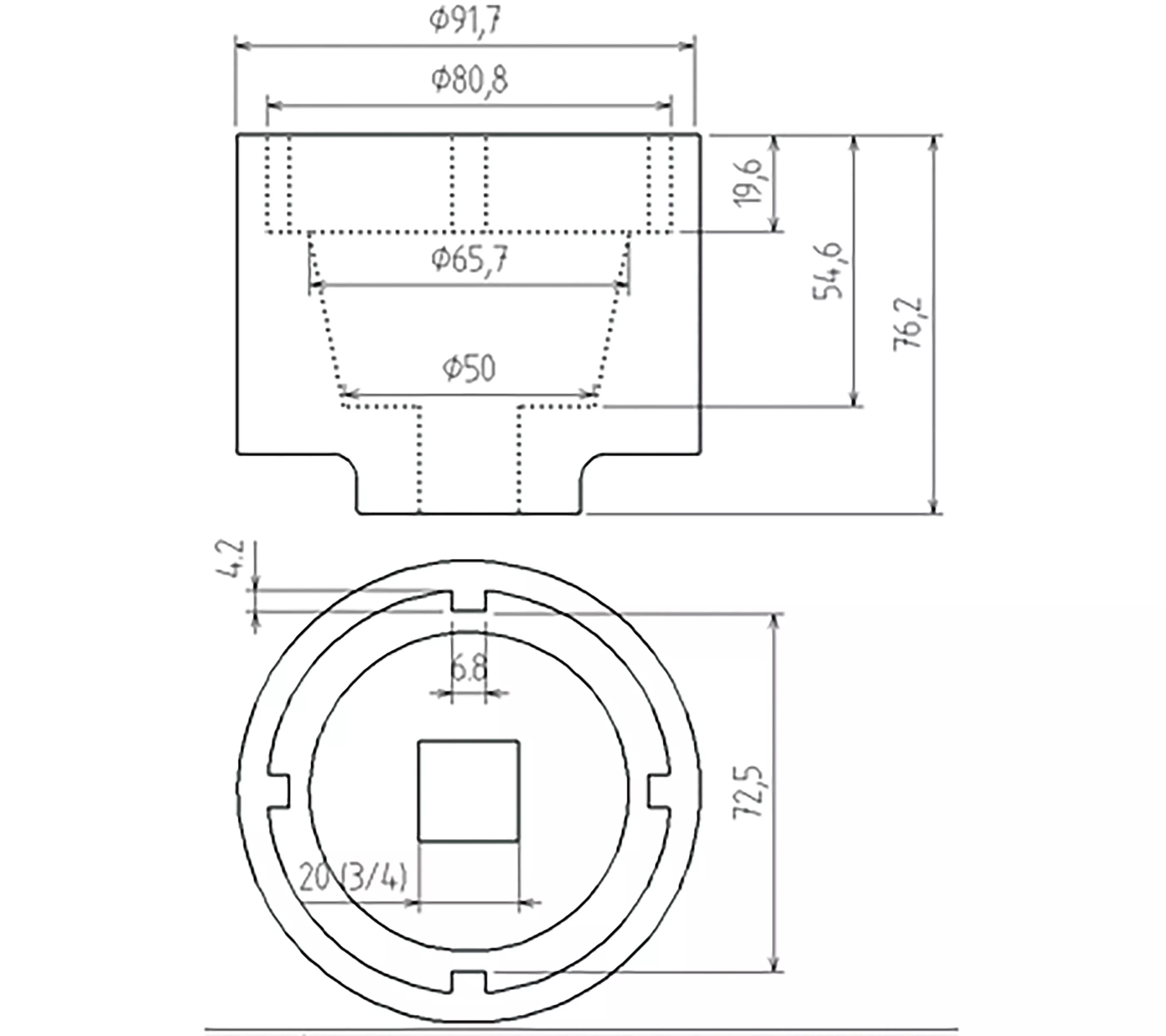 Tappnyckel för Växellådsflänsar | för Scania | 72/80 mm