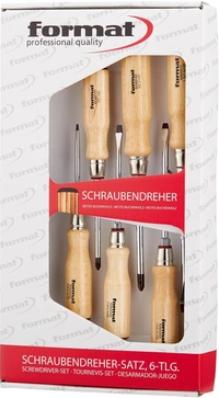 Skruvmejselsats Träskaft 6-Delar Spår, Pz