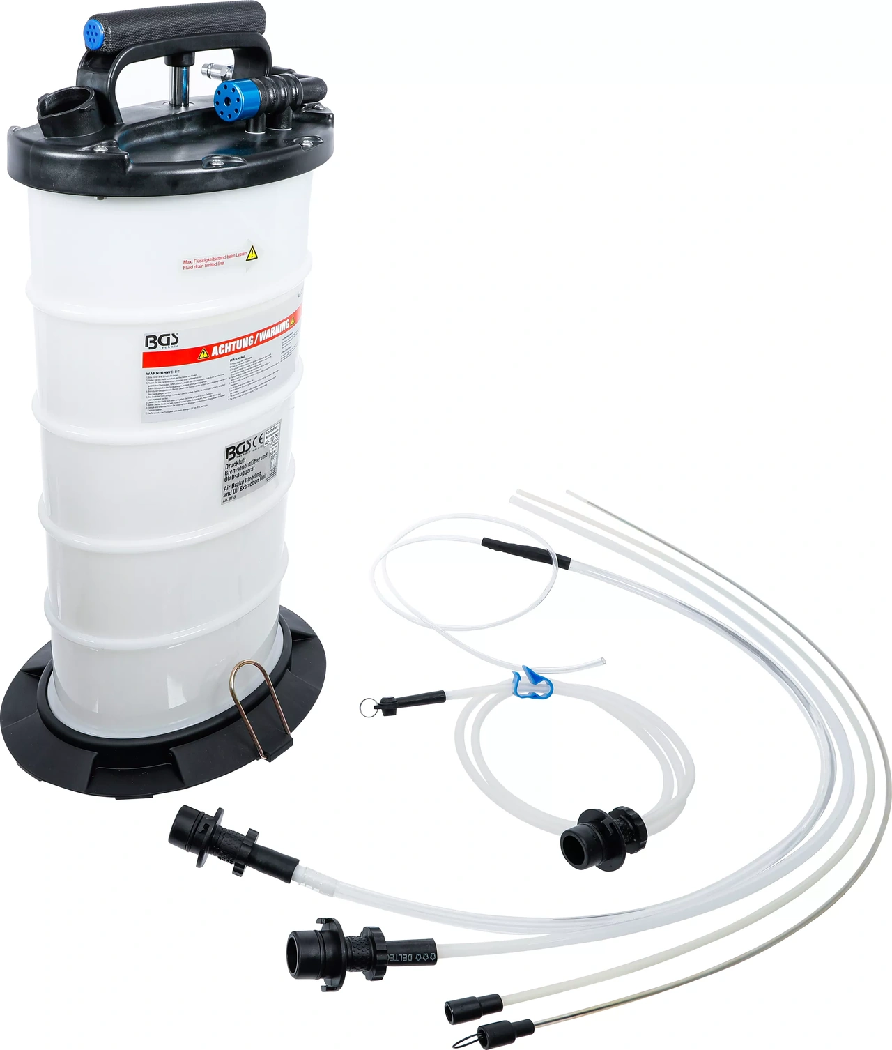 Tryckluftsbromsluftare och oljesugare - pneumatisk och manuell